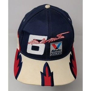 Vintage Nascar Valvoline Racing Mark Martin #6 Logo Flame Snapback Hat Cap‎ 90s